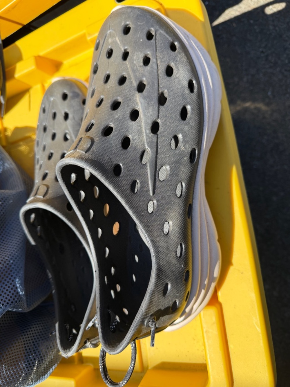 Keen Men's Gray Slip-On Ventilated Sandals with White Sole